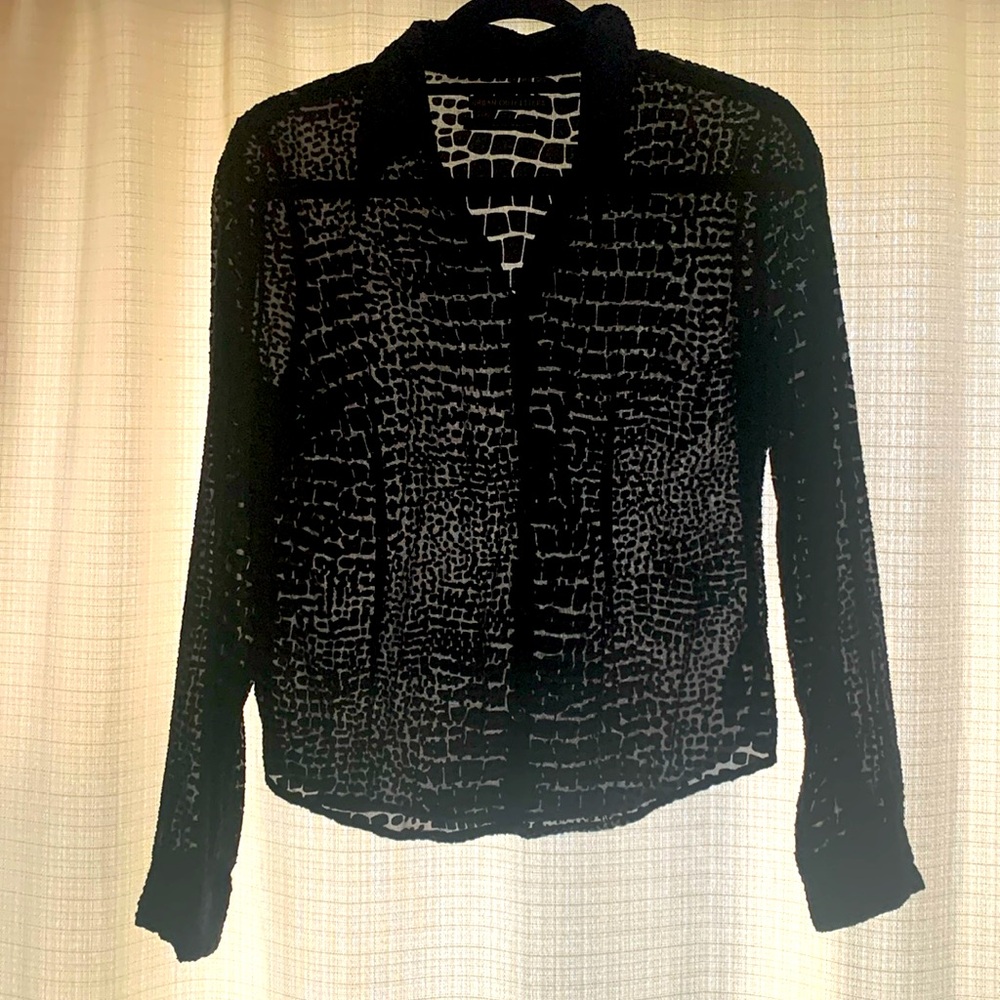 Urban Outfitters Crocodile Sheer Button Down Shirt